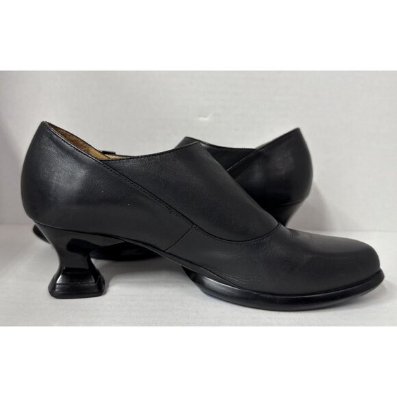John Fluevog Women's Heeled Shoes Sz 8 Black Leather Mary Jane Mid Heel Designer - Picture 7 of 10